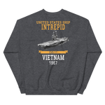 USS Intrepid (CVS-11) 1967 Vietnam Sweatshirt – back view, heather