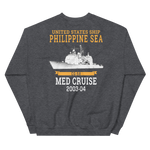 USS Philippine Sea (CG-58) 2003-04 Unisex Sweatshirt – back view, heather