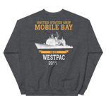 USS Mobile Bay (CG-53) 2011 Deployment Sweatshirt – back view, heather