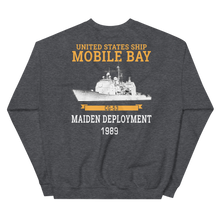 Load image into Gallery viewer, USS Mobile Bay (CG-53) 1989 Deployment Sweatshirt