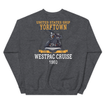 USS Yorktown (CVS-10) 1960 WESTPAC Unisex Sweatshirt – back view, heather