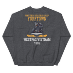 USS Yorktown (CVS-10) 1966 WESTPAC/VIETNAM Unisex Sweatshirt – back view, heather