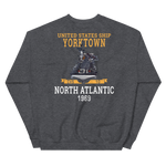 USS Yorktown (CVS-10) 1969 NORTH ATLANTIC Unisex Sweatshirt – back view, heather