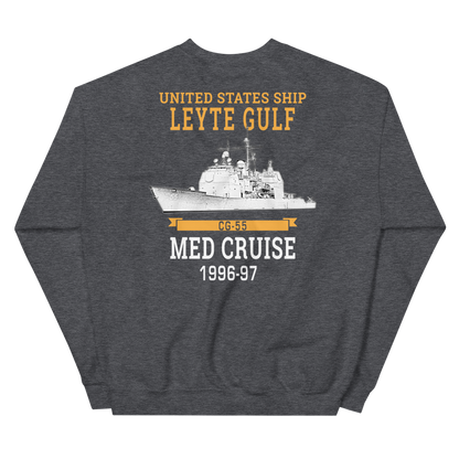 USS Leyte Gulf (CG-55) 1996-97 Deployment Sweatshirt – back view, heather