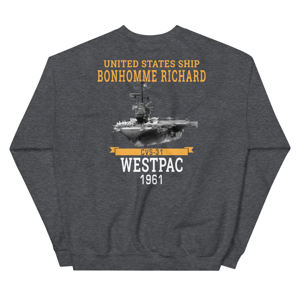 USS Bonhomme Richard (CVS-31) 1961 WESTPAC Unisex Sweatshirt