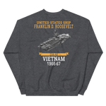 USS Franklin D. Roosevelt (CVA-42) 1966-67 VIETNAM Sweatshirt – back view, heather