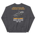 USS Franklin D. Roosevelt (CVA-42) 1967-68 MED CRUISE Sweatshirt – back view, heather