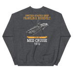 USS Franklin D. Roosevelt (CVA-42) 1970 MED CRUISE Sweatshirt – back view, heather
