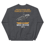 USS Franklin D. Roosevelt (CVA-42) 1975 MED CRUISE Sweatshirt – back view, heather