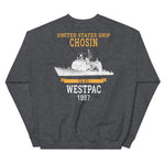 USS Chosin (CG-65) 1997 WESTPAC Unisex Sweatshirt – back view, heather
