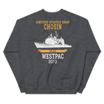 USS Hancock (CVA-19) 1960-61 WESTPAC Unisex Sweatshirt – back view, heather