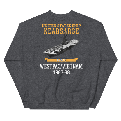USS Kearsarge (CVS-33) 1967-68 WESTPAC/VIETNAM Sweatshirt – back view, heather