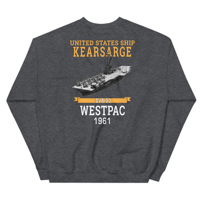 USS Kearsarge (CVS-33) 1961 WESTPAC Sweatshirt – back view, heather