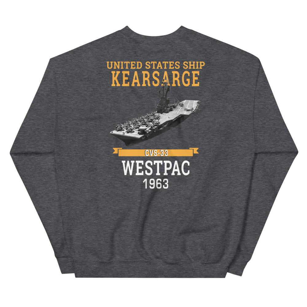 USS Kearsarge (CVS-33) 1963 WESTPAC Sweatshirt – back view, heather