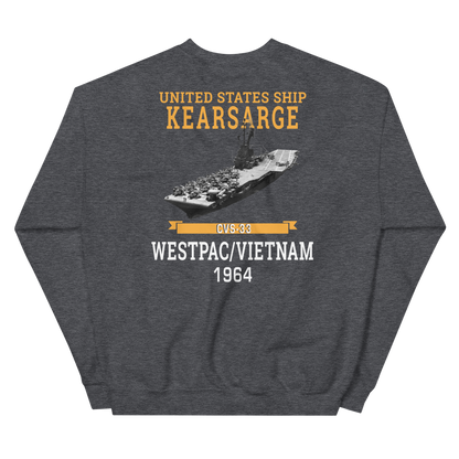 USS Kearsarge (CVS-33) 1964 WESTPAC/VIETNAM Sweatshirt – back view, heather