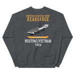 USS Kearsarge (CVS-33) 1969 WESTPAC/VIETNAM Sweatshirt – back view, heather
