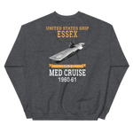 USS Essex (CVS-9) 1960-61 MED CRUISE Sweatshirt – back view, heather