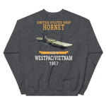 USS Hornet (CVS-12) 1967 WESTPAC/VIETNAM Sweatshirt – back view, heather