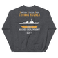 USS Thomas Hudner (DDG-116) 2021 MAIDEN DEPLOYMENT Unisex Sweatshirt – back view, heather