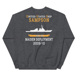 USS Sampson (DDG-102) 2009-10 MAIDEN DEPLOYMENT Unisex Sweatshirt