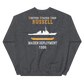 USS Russell (DDG-59) 1996 MAIDEN DEPLOYMENT Unisex Sweatshirt – back view, heather