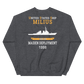 USS Milius (DDG-69) 1998 MAIDEN DEPLOYMENT Unisex Sweatshirt – back view, heather