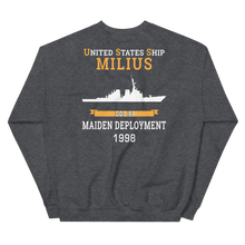 Load image into Gallery viewer, USS Milius (DDG-69) 1998 MAIDEN DEPLOYMENT Unisex Sweatshirt