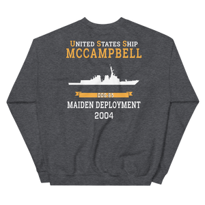 USS McCampbell (DDG-85) 2004 MAIDEN DEPLOYMENT Unisex Sweatshirt