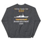 USS Kidd (DDG-100) 2009 MAIDEN DEPLOYMENT Unisex Sweatshirt – back view, heather