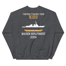 Load image into Gallery viewer, USS Kidd (DDG-100) 2009 MAIDEN DEPLOYMENT Unisex Sweatshirt