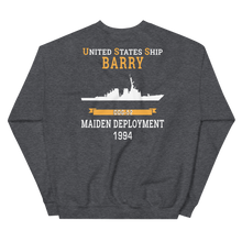 Load image into Gallery viewer, USS Barry (DDG-52) 1994 MAIDEN DEPLOYMENT Unisex Sweatshirt