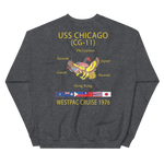 USS Chicago (CG-11) 1976 WESTPAC Cruise Sweatshirt – back view, heather