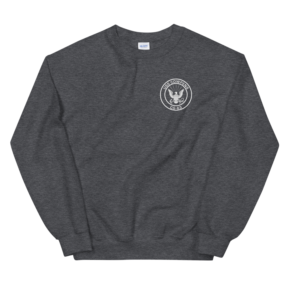 USS Cowpens (CG-63) 2011 WESTPAC Sweatshirt – front view, heather