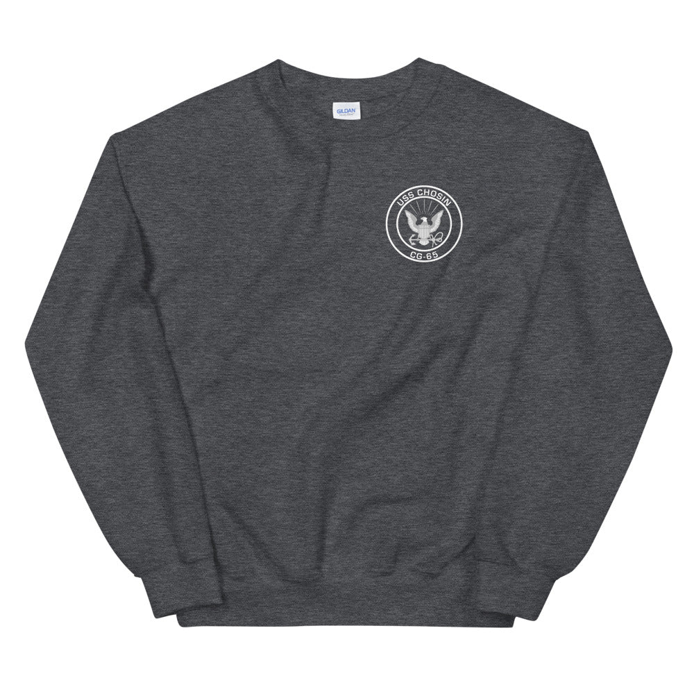 USS Chosin (CG-65) 1997 WESTPAC Unisex Sweatshirt – front view, heather