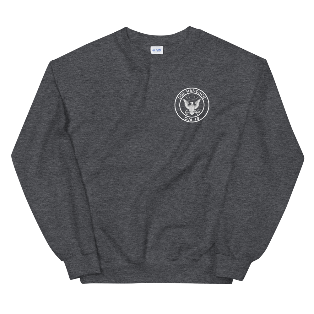 USS Hancock (CVA-19) 1970-71 WESTPAC/VIETNAM Unisex Sweatshirt – front view, heather