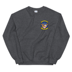 VFA-122 Flying Eagles Squadron Crest Unisex Sweatshirt – front view, heather