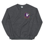 HSC-14 Chargers Squadron Crest Unisex Sweatshirt – front view, heather