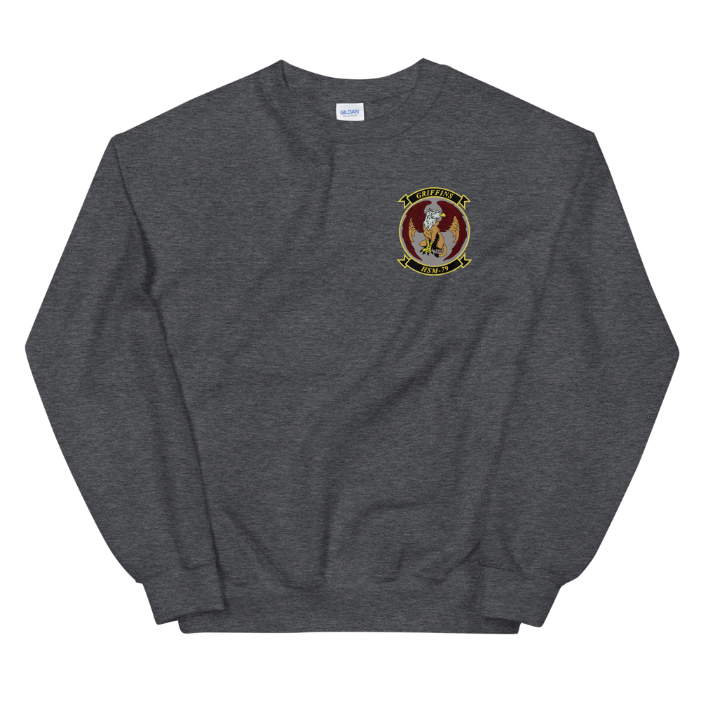 HSM-79 Griffins Squadron Crest Unisex Sweatshirt – front view, heather