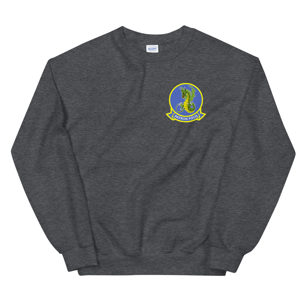 VP-4 The Skinny Dragons Crest Sweatshirt – front view, heather