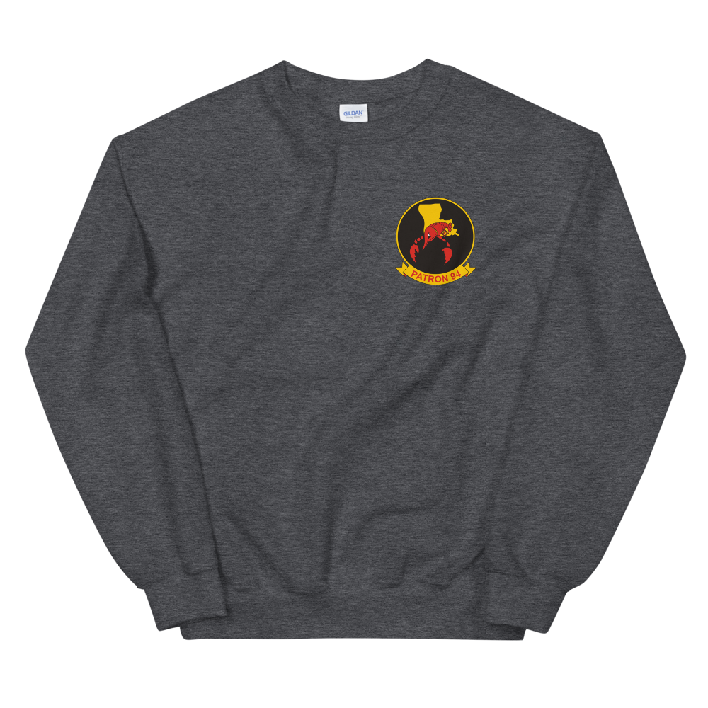 VP-94 Crawfisher's Squadron Crest Sweatshirt – front view, heather