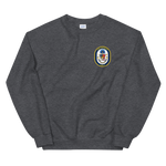 USS Detroit (LCS-7) Ship's Crest Sweatshirt – front view, heather