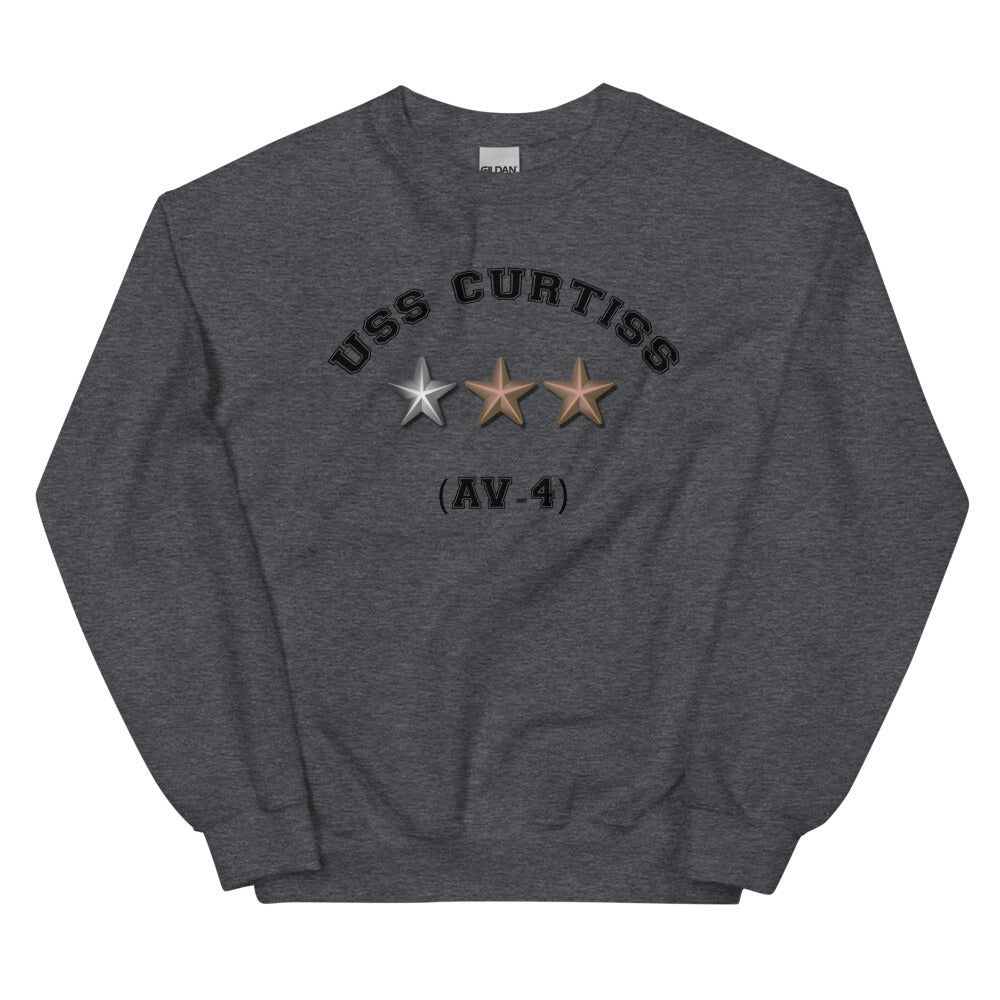 USS Curtiss (AV-4) Unisex Sweatshirt – front view, heather