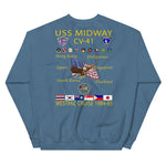 USS Midway (CV-41) 1984-85 Cruise Sweatshirt – indigo