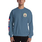 USS Hewitt (DD-966) 1989-90 Cruise Sweatshirt - FLAGS ON SLEEVE – indigo