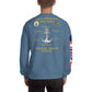 USS Hewitt (DD-966) 1989-90 Cruise Sweatshirt - FLAGS ON SLEEVE – indigo