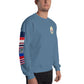 USS Hewitt (DD-966) 1989-90 Cruise Sweatshirt - FLAGS ON SLEEVE – indigo
