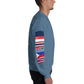 USS Hewitt (DD-966) 1989-90 Cruise Sweatshirt - FLAGS ON SLEEVE – indigo