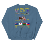 USS Midway (CV-41) 1979-80 Cruise Sweatshirt with Persian Gulf Yacht Club – indigo