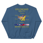 USS Chicago (CG-11) 1976 WESTPAC Cruise Sweatshirt – back view, indigo