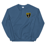 VFA-27 Royal Maces Squadron Crest Unisex Sweatshirt – front view, indigo